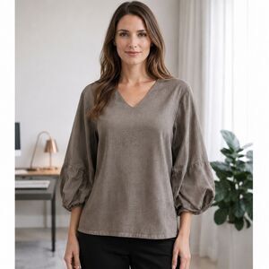 NWOT Life Grey Top Balloon Sleeve S
